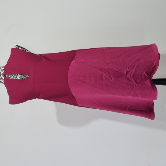 Y-A-S, yasvinchy dress, deep pink, has pockets, capped sleeve BNWOT, size 8 - Picture 6 of 11